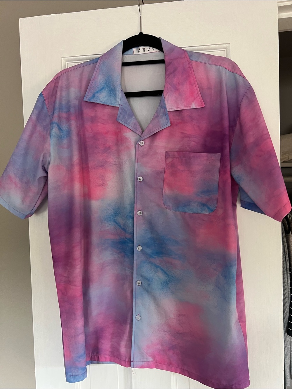 Men's Short-Sleeve Camp Shirt - Pink & Blue Tie-Dye